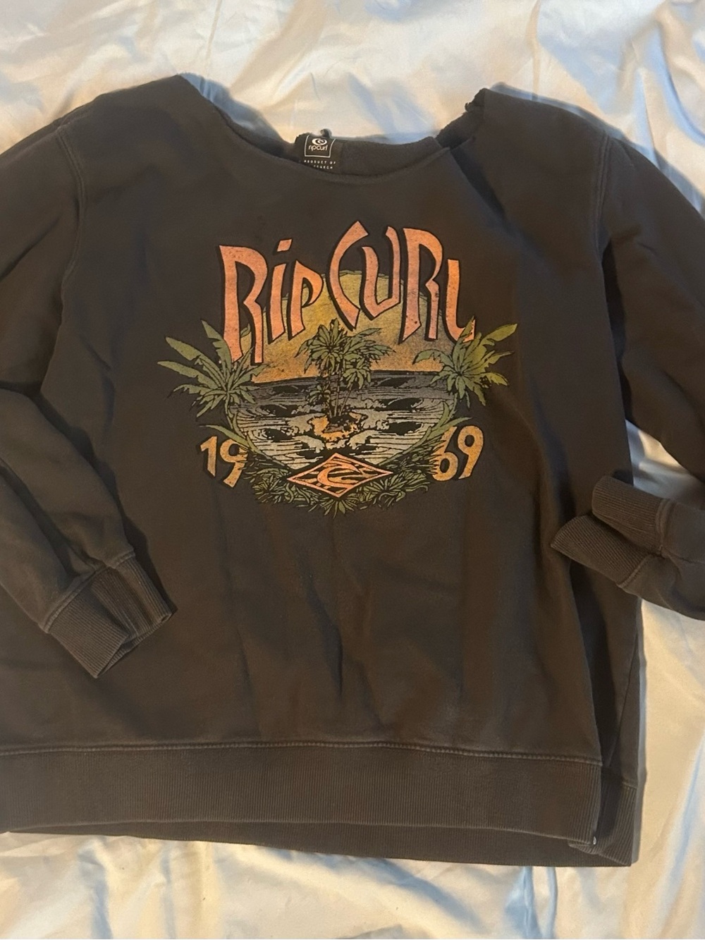 vintage ripcurl off the shoulder sweater
